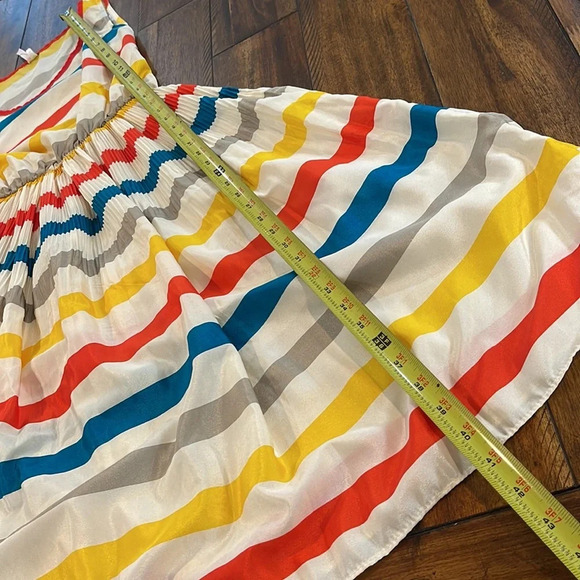 36 Point 5 Stripe Midi Multi color Sleeveless Dress flowy pleated Small (flaws) - Picture 11 of 16